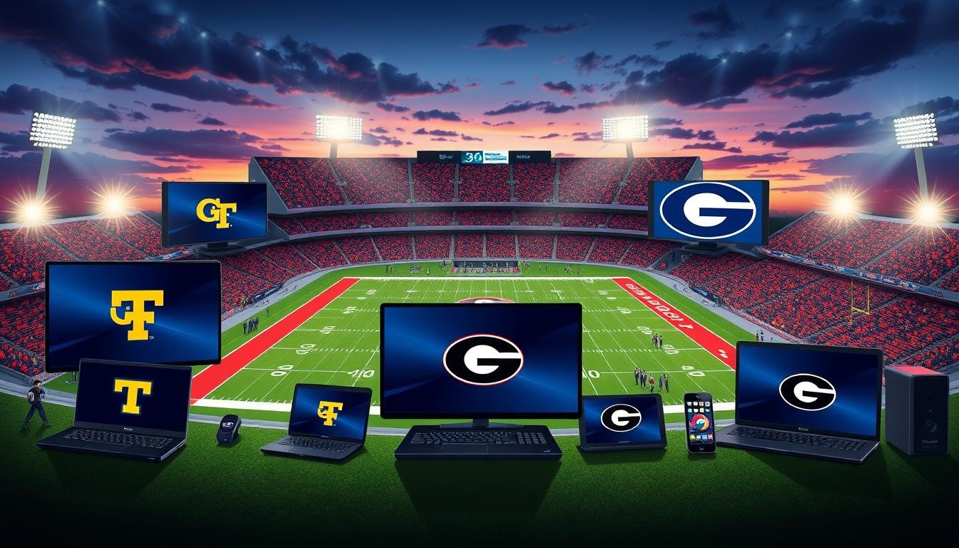 where to watch georgia tech yellow jackets football vs georgia bulldogs football